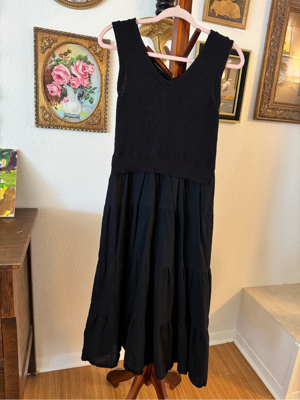 Say What? Black Sleeveless V-Neck Tiered Maxi Dress